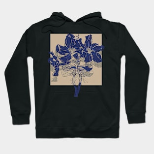 Desert roses blue branch Hoodie